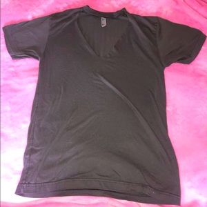 Grey Fitted T-Shirt V-Neck w/ Collar (S)